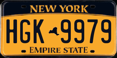 NY license plate HGK9979