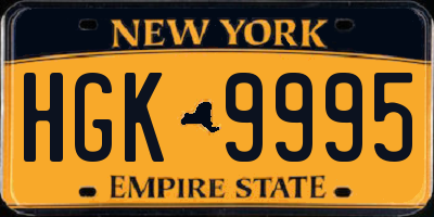 NY license plate HGK9995