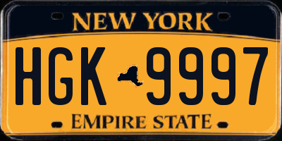 NY license plate HGK9997