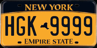 NY license plate HGK9999