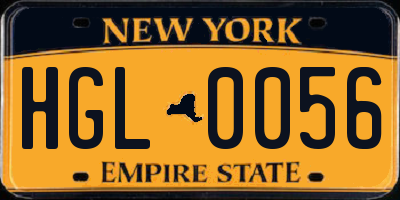 NY license plate HGL0056
