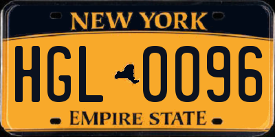NY license plate HGL0096