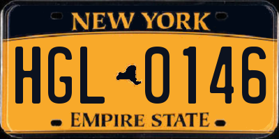 NY license plate HGL0146