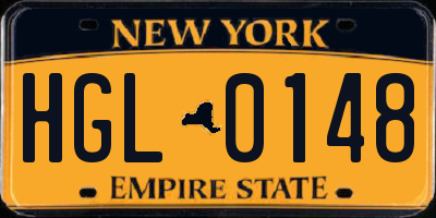 NY license plate HGL0148