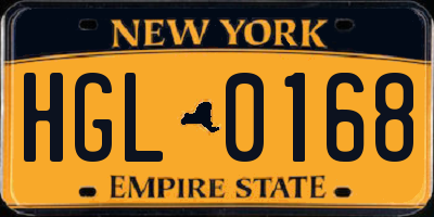 NY license plate HGL0168