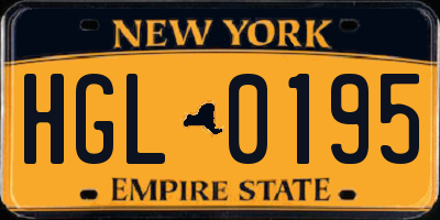 NY license plate HGL0195