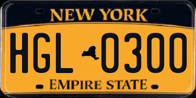 NY license plate HGL0300
