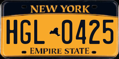NY license plate HGL0425