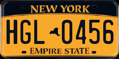 NY license plate HGL0456