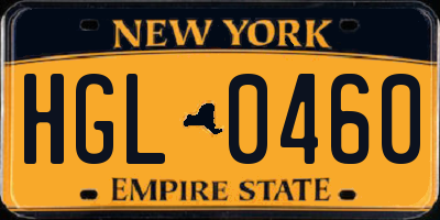 NY license plate HGL0460