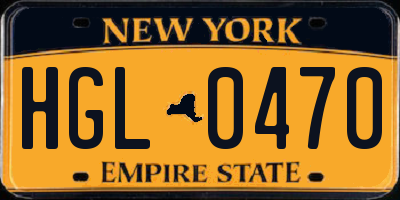 NY license plate HGL0470