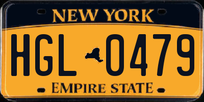 NY license plate HGL0479