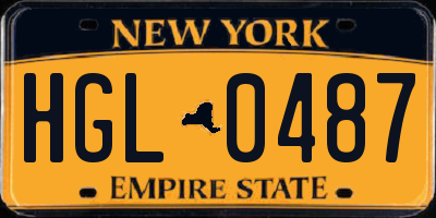 NY license plate HGL0487