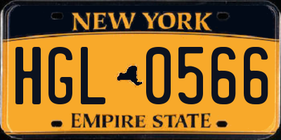 NY license plate HGL0566