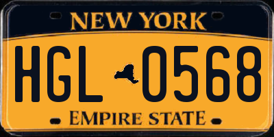 NY license plate HGL0568