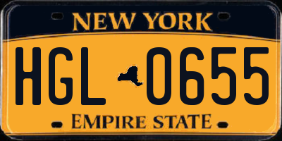 NY license plate HGL0655