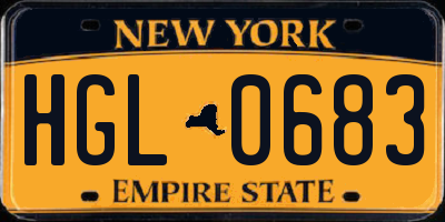 NY license plate HGL0683