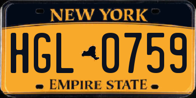 NY license plate HGL0759