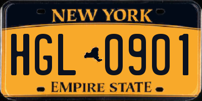 NY license plate HGL0901