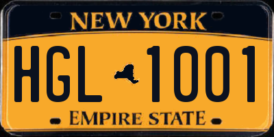 NY license plate HGL1001