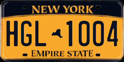 NY license plate HGL1004