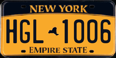 NY license plate HGL1006