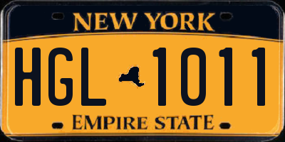 NY license plate HGL1011