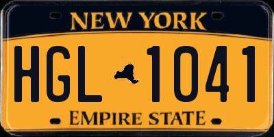 NY license plate HGL1041