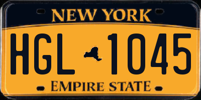 NY license plate HGL1045