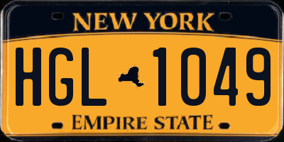 NY license plate HGL1049