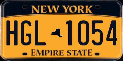 NY license plate HGL1054