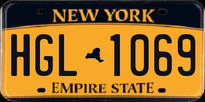NY license plate HGL1069