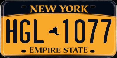 NY license plate HGL1077