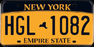 NY license plate HGL1082