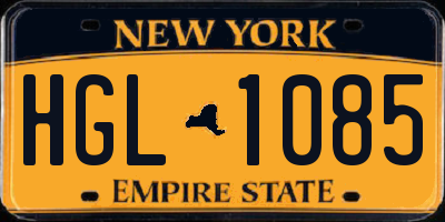 NY license plate HGL1085