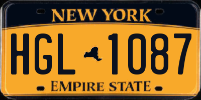 NY license plate HGL1087