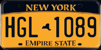 NY license plate HGL1089