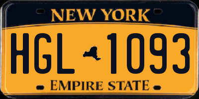 NY license plate HGL1093