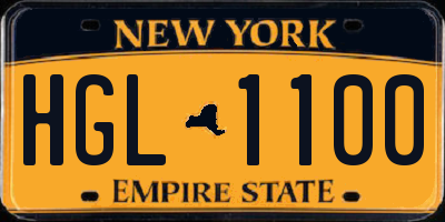 NY license plate HGL1100