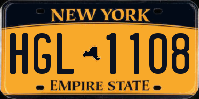 NY license plate HGL1108