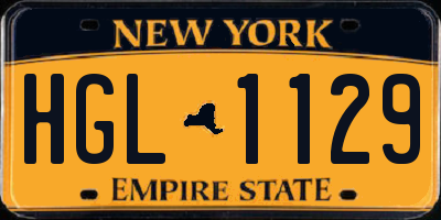 NY license plate HGL1129