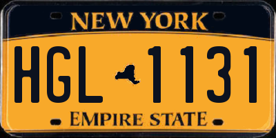 NY license plate HGL1131