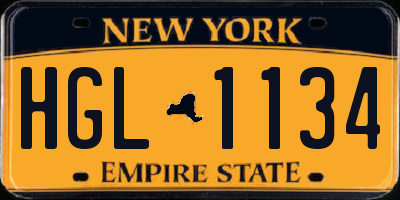 NY license plate HGL1134