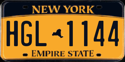 NY license plate HGL1144