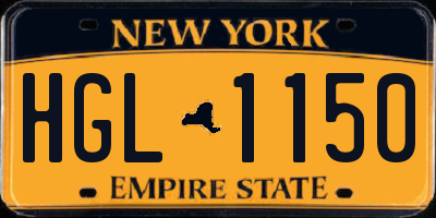 NY license plate HGL1150