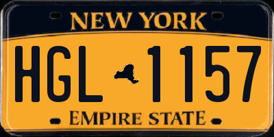 NY license plate HGL1157