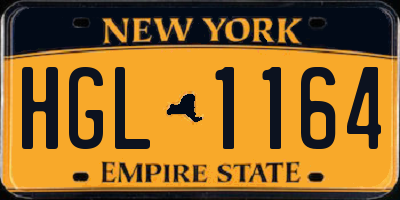 NY license plate HGL1164