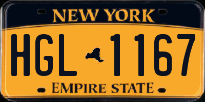 NY license plate HGL1167