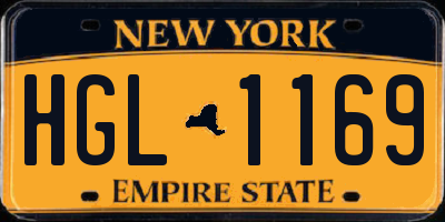 NY license plate HGL1169