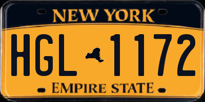 NY license plate HGL1172